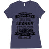 Super Cool Granny Of A Freaking Awesome Grandson Ladies Fitted T-Shirt