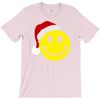 smiley face wears santa hat merry christmas T-Shirt