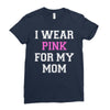 i wear pink for my mom breast cancer Ladies Fitted T-Shirt