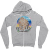 polygon bear graphic Zipper Hoodie
