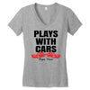 Plays With Cars Women's V-Neck T-Shirt