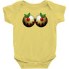 christmas pudding boobs funny Baby Onesie