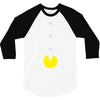 funny 80s pacman 'eating buttons' 3/4 Sleeve Shirt