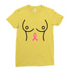 breast with pink ribbon Ladies Fitted T-Shirt