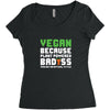 Vegan Because Plant Powered Badass Was Not an Offical Tittle Women's Triblend Scoop T-shirt