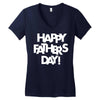 happy father&rsquo;s day 2 Women's V-Neck T-Shirt