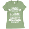 Super Cool Stepdad Of A Freaking Awesome Granddaughter Ladies Fitted T-Shirt