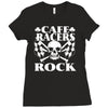 biker t shirt cafe racers ton up boys rockers greasers rock Ladies Fitted T-Shirt