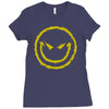 evil smiley emoticon Ladies Fitted T-Shirt