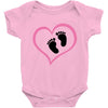 Baby Girl with Heart Any Name Customized Baby Bodysuit