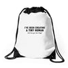 i've been creating a tiny human Drawstring Bags