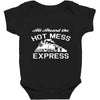 all aboard hot mess express train Baby Bodysuit