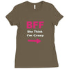 she thinks i'm crazy Ladies Fitted T-Shirt