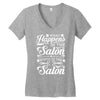 what happens in the salon Women's V-Neck T-Shirt