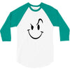 evil acid house smiley smily face mens t shirt 3/4 Sleeve Shirt