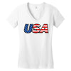 usa 3 Women's V-Neck T-Shirt
