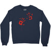 bloody hand print funny zombie kill undead blood horror killer Crewneck Sweatshirt