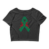 liver ribbon and rose Crop Top