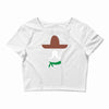 ladies sombrero  funny retro mexico mustache designer Crop Top