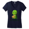 ninja diet (green) Women's V-Neck T-Shirt