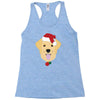 golden retriever dog with red santa's hat Racerback Tank