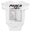 March Girl Facts Pisces Baby Onesie