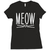 meow cute cat face Ladies Fitted T-Shirt