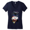 who loves papillon Women's V-Neck T-Shirt