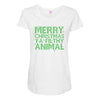 merry christmas ya filthy animal Maternity Scoop Neck T-shirt