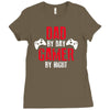 dad by day gamer by night gaming Ladies Fitted T-Shirt