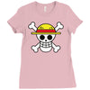 one piece skull Ladies Fitted T-Shirt