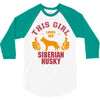 This Girl Loves Siberian Husky 3/4 Sleeve Shirt