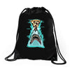 pizza shark graphic Drawstring Bags