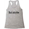 black and yellow Racerback Tank