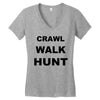 crawl walk hunt Women's V-Neck T-Shirt