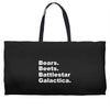 bears, beets, battlestar galactica Weekender Totes