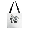 crazy rabbit lady Tote Bags