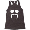 aviator sunglasses horseshoe fu manchu biker mustache Racerback Tank