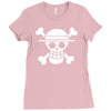 onepiece  straw hat crew flag luffy pirates anime Ladies Fitted T-Shirt