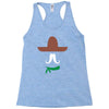 ladies sombrero  funny retro mexico mustache designer Racerback Tank