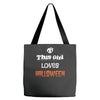 this girl loves halloween Tote Bags