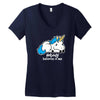 sad unicorn Women's V-Neck T-Shirt