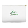 merry christmas green glitter Accessory Pouches