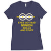 new mens womens kids eye got mad minion skills and stuff funny novelty Ladies Fitted T-Shirt
