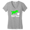 dino fast food  fun Women's V-Neck T-Shirt