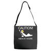 caution men at work Adjustable Strap Totes