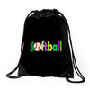 softball neon rhinestud Drawstring Bags