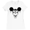 dead mickey mouse halloween Ladies Fitted T-Shirt