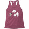 coffee that's always late Racerback Tank