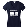 geeks will save the world mac version (2) Women's V-Neck T-Shirt